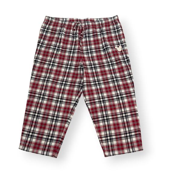 Disney Adult 2XL Pajama PJ Set Christmas 2022 Mickey Holiday Tartan Plaid Red - Picture 6 of 14